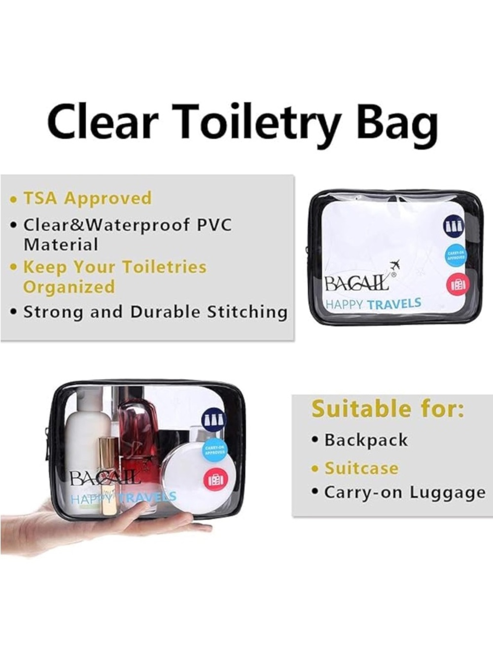 Packing Cube Set with Shoe Bag and Toiletry Pouches - Picture 5 of 8